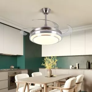 Quạt trần đèn, cánh xếp, thiết kế hiện đại QT-126