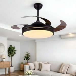 Quạt trần đèn, cánh xếp, thiết kế hiện đại  QT-128