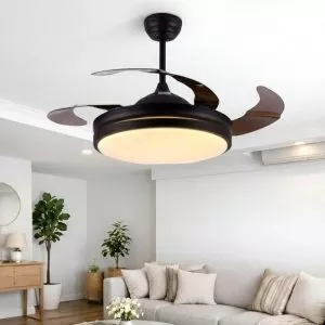 Quạt trần đèn, cánh xếp, thiết kế hiện đại QT-128