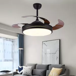 Quạt trần đèn, cánh xếp, thiết kế hiện đại QT-128