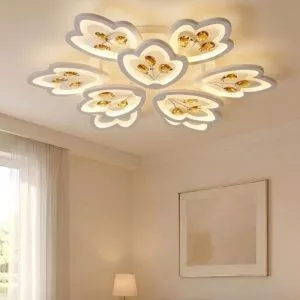 Đèn Ốp Trần Hiện Đại, Thiết Kế Hình Bông Hoa, Đính Phale Nghệ Thuật OT-031