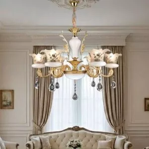 Đèn Chùm Tay Nến, Chao Đá Cao Cấp DC-521