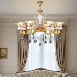 Đèn Chùm Tay Nến, Chao Đá Cao Cấp DC-521