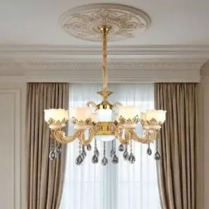 Đèn Chùm Tay Nến, Chao Đá Cao Cấp DC-522