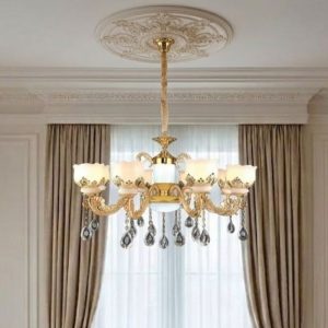 Đèn Chùm Tay Nến, Chao Đá Cao Cấp DC-522