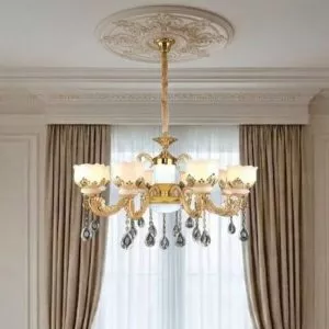 Đèn Chùm Tay Nến, Chao Đá Cao Cấp DC-522