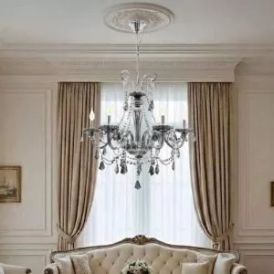 Đèn chùm tay nến – thủy tinh màu khói cao cấp DC-2014