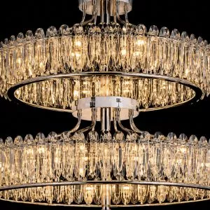 Đèn trang trí thông tầng-sảnh, kim loại phối thẻ phale cao cấp DTT-110