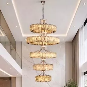 Đèn trang trí thông tầng-sảnh, kim loại phối thẻ phale cao cấp DTT-110