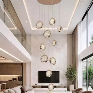 Đèn trang trí thông tầng-sảnh hình quả cầu sủi bọt biển nghệ thuật DTT-126