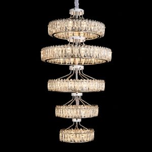 Đèn trang trí thông tầng-sảnh, kim loại phối thẻ phale cao cấp DTT-110