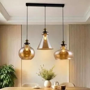 Đèn thả nhà bếp-bàn ăn giá rẻ, thả thủy tinh màu Trà SBA-53