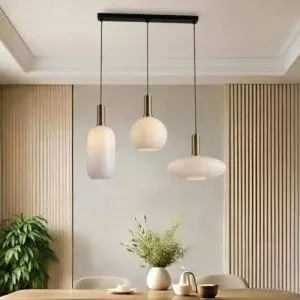 Đèn thả nhà bếp-bàn ăn giá rẻ, thả chụp lồng đèn thủy tinh Đục SBA-60