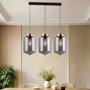 Đèn thả nhà bếp-bàn ăn giá rẻ, thả chụp thủy tinh màu Khói SBA-61