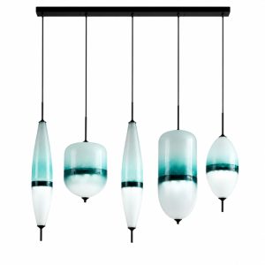 Đèn thả nhà bếp-bàn ăn cao cấp chao đá sứ màu xanh ngọc nghệ thuật TDC-68