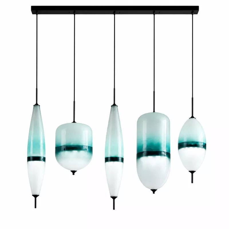 Đèn thả nhà bếp-bàn ăn cao cấp chao đá sứ màu xanh ngọc nghệ thuật TDC-68 - Hình ảnh 2