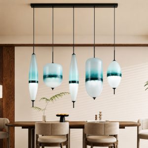 Đèn thả nhà bếp-bàn ăn cao cấp chao đá sứ màu xanh ngọc nghệ thuật TDC-68