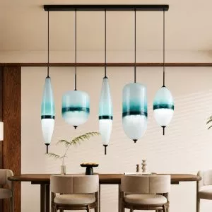 Đèn thả nhà bếp-bàn ăn cao cấp chao đá sứ màu xanh ngọc nghệ thuật TDC-68
