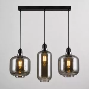 Đèn thả nhà bếp – bàn ăn, thả thủy tinh nghệ thuật màu khói TDC-43