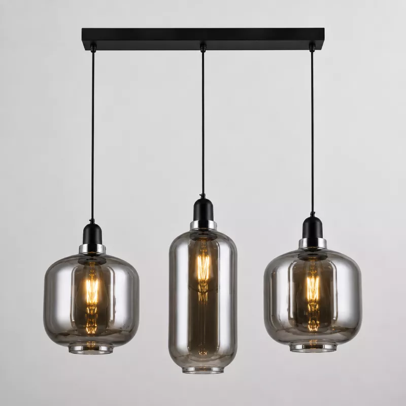 Đèn thả nhà bếp - bàn ăn, thả thủy tinh nghệ thuật màu khói TDC-43 - Hình ảnh 2