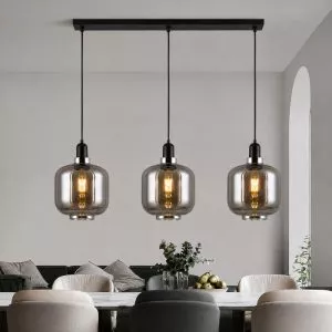 Đèn thả nhà bếp – bàn ăn, thả thủy tinh nghệ thuật màu khói TDC-43