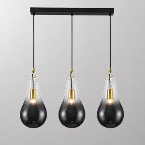 Đèn thả nhà bếp – bàn ăn, thả thủy tinh giọt nước màu khói TDC-39