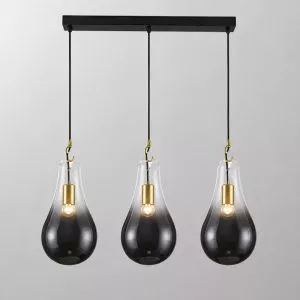 Đèn thả nhà bếp – bàn ăn, thả thủy tinh giọt nước màu khói TDC-39