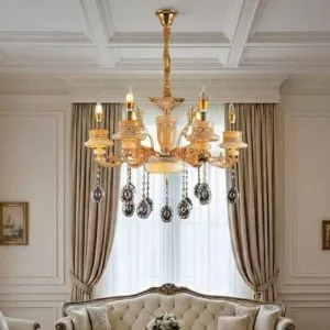 Đèn chùm tay nến, chao đá cao cấp DC-511