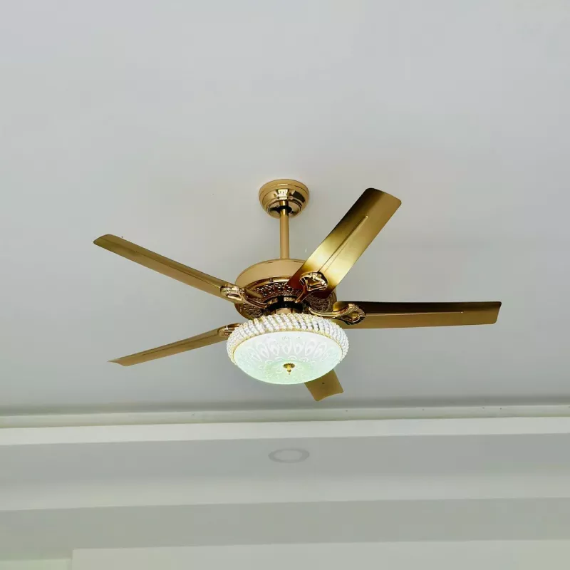Quạt trần đèn, 5 cánh kim loại, thiết kế cổ điển QT-134 - Hình ảnh 4