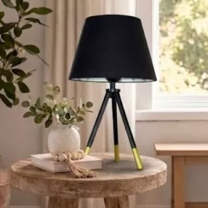 Đèn bàn chao vải, chân kim loại thiết kế hiện đại DB-680