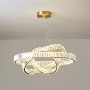 Đèn chùm phale, thiết kế 3 tầng, vòng tròn phale trắng cao cấp DC-408