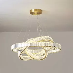 Đèn chùm phale, thiết kế 3 tầng, vòng tròn phale trắng cao cấp DC-408