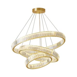 Đèn chùm phale, thiết kế 3 tầng, vòng tròn phale trắng cao cấp DC-408