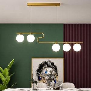 Đèn thả hiện đại – thiết kế thả ngang, quả cầu thủy tinh đục DT-31