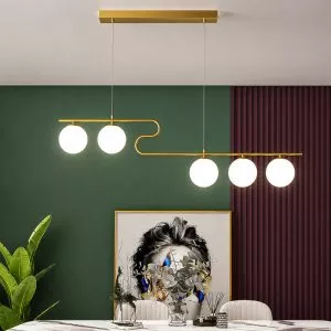 Đèn thả hiện đại – thiết kế thả ngang, quả cầu thủy tinh đục DT-31