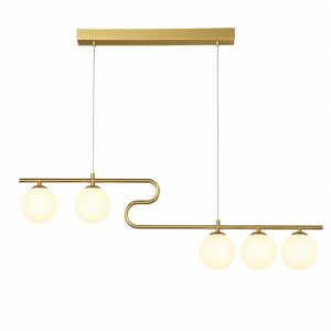 Đèn thả hiện đại – thiết kế thả ngang, quả cầu thủy tinh đục DT-31