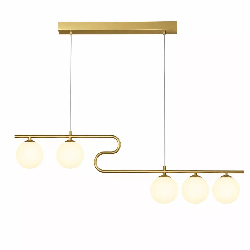 Đèn thả hiện đại - thiết kế thả ngang, quả cầu thủy tinh đục DT-31 - Hình ảnh 2