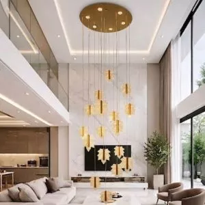 Đèn chùm thông tầng phale thiết kế hình chiếc lá DTT-136