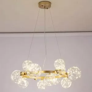 Đèn chùm hiện đại – thiết kế kiểu tròn, chao thủy tinh nghệ thuật DC-440