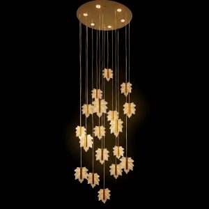 Đèn chùm thông tầng phale thiết kế hình chiếc lá DTT-136