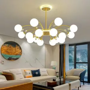 Đèn thả hiện đại – thiết kế kiểu tròn, chao thủy tinh đục nghệ thuật DT-28