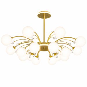 Đèn thả hiện đại – thiết kế kiểu tròn, chao thủy tinh đục nghệ thuật DT-28