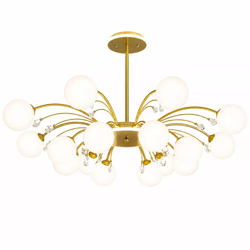 Đèn thả hiện đại - thiết kế kiểu tròn, chao thủy tinh đục nghệ thuật DT-28 - Hình ảnh 2