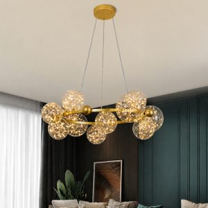 Đèn thả hiện đại – thiết kế kiểu tròn, chao thủy tinh nghệ thuật DT-27