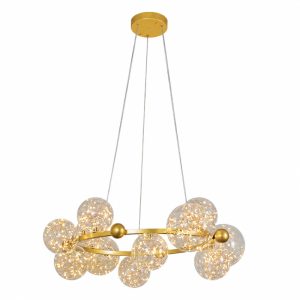 Đèn thả hiện đại – thiết kế kiểu tròn, chao thủy tinh nghệ thuật DT-27
