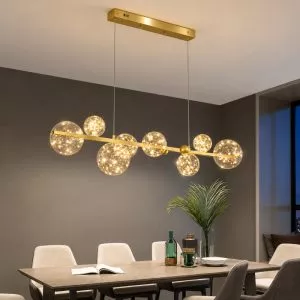 Đèn thả hiện đại – thiết kế thả ngang, chao thủy tinh DT-25