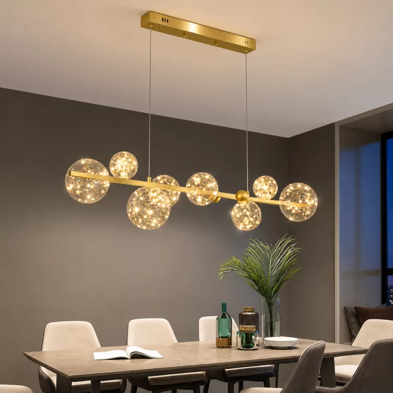 Đèn thả hiện đại - thiết kế thả ngang, chao thủy tinh DT-25