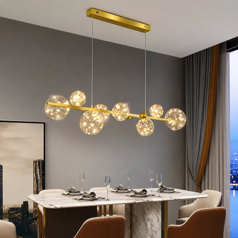 Đèn thả hiện đại - thiết kế thả ngang, chao thủy tinh DT-25 - Hình ảnh 3