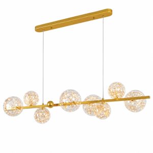 Đèn thả hiện đại – thiết kế thả ngang, chao thủy tinh DT-25