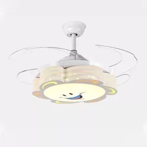 Quạt trần đèn, cánh xếp, thiết kế hình hoa mặt trời cho phòng bé QT-186